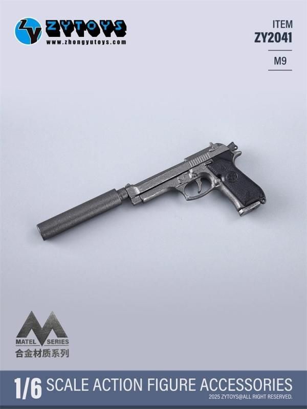 送料無料 1/6 ZYTOYS ZY2041 合金製 M9拳銃モデル 武器モデル