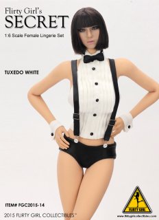 1/6 Flirty Girl SECRET FGC2015-14 WHITE  Tuxedo Lingerie Character 美人タキシード　ランジェリー　ヘッド ホワイト服セット