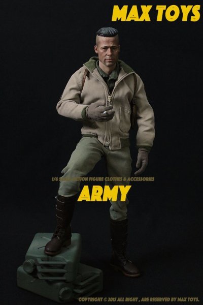 1/6 MAX TOYS A99 映画フューリー ブラッド・ピット ヘッド 軍服