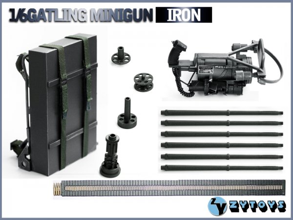 送料無料 1/6 ZYTOYS ZY8019 M134 Gatling MINIGun IRON 金属 ミニガン