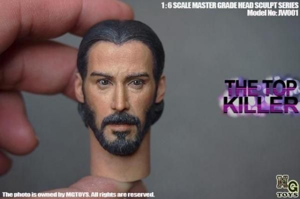 ホットトイズ　1/6　フィギュア　ジョンウィック　キアヌ・リーヴス ヘッド 大ヒットアクション映画『ジョン・ウィック：コンセクエンス