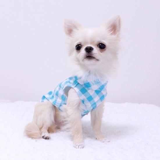 犬　ペット　ママ服　犬服　asknowasdewan ギンガム　フラワー　シャツ NギンガムフラワーSH | AS KNOW AS オンラインショップ