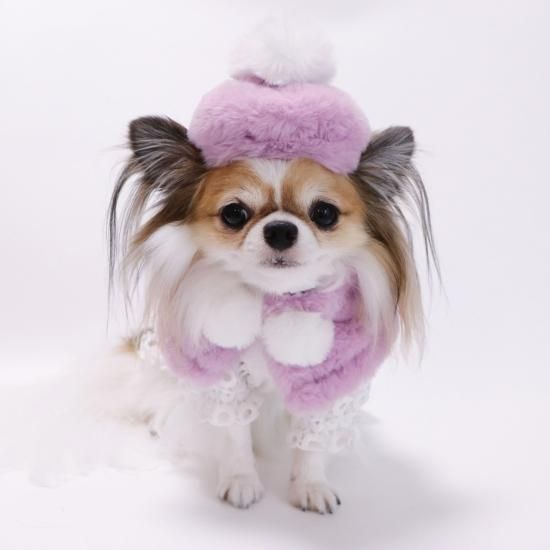 ファーベレー帽＆ケープセット - ドッグウェア・犬服の通販のene☆