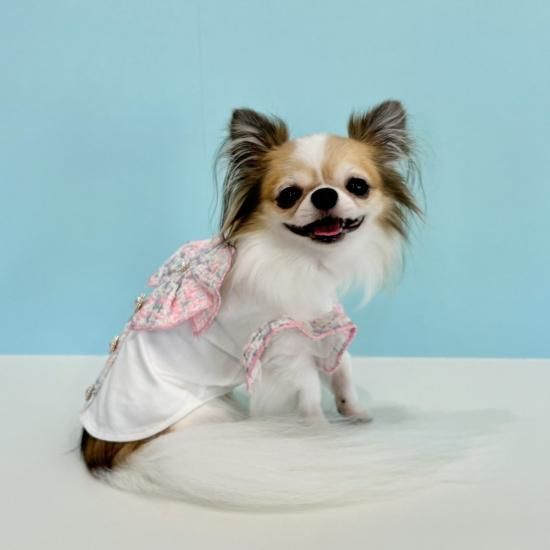 ツイードBIGリボンタンク - ドッグウェア・犬服の通販のene☆