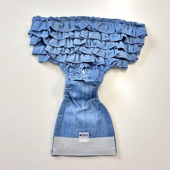 デニムフリルおむつカバー - ドッグウェア・犬服の通販のene☆