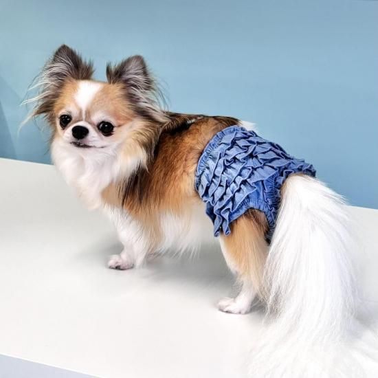 デニムフリルおむつカバー - ドッグウェア・犬服の通販のene☆