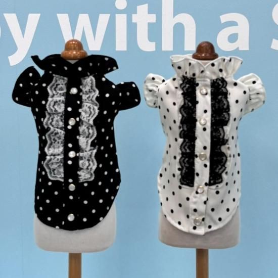 プレシャスドットブラウス - ドッグウェア・犬服の通販のene☆