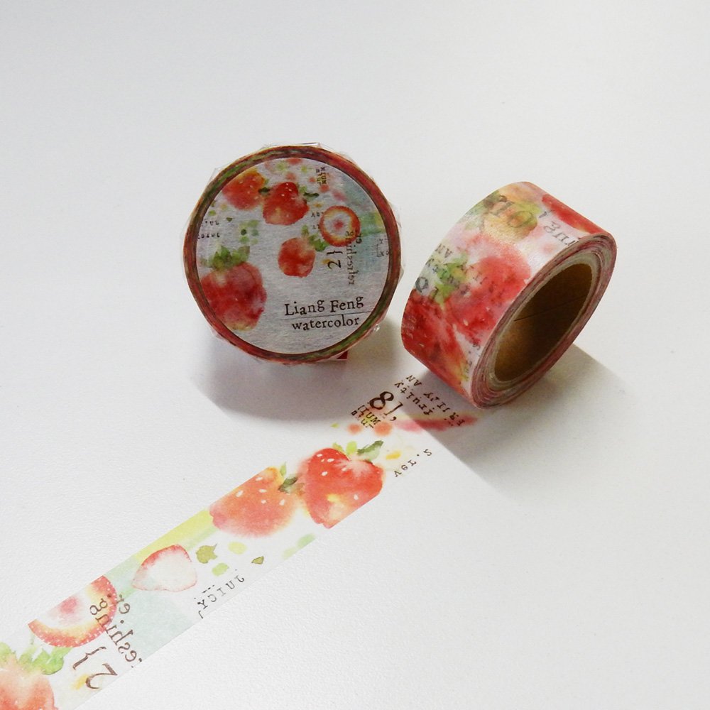 小徑文化×Liang Feng - マスキングテープ Strawberry  Mint｜マスキングテープ「ROUNDTOP(ラウンドトップ)」オンラインショップ