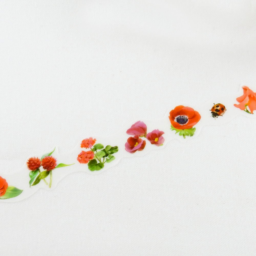 yano design - 型抜きマスキングテープ series Flowers for collage / red