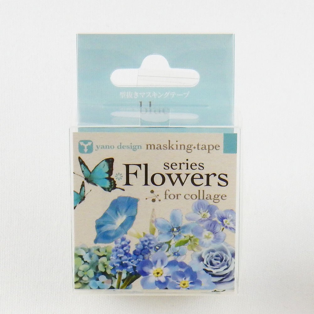 yano design - 型抜きマスキングテープ series Flowers for collage / blue