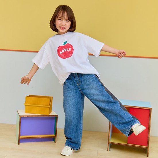 配色デニムパンツ(1カラー)for kids＆jr - 韓国子供服の通販 JoliBebe(ジョリベベ)