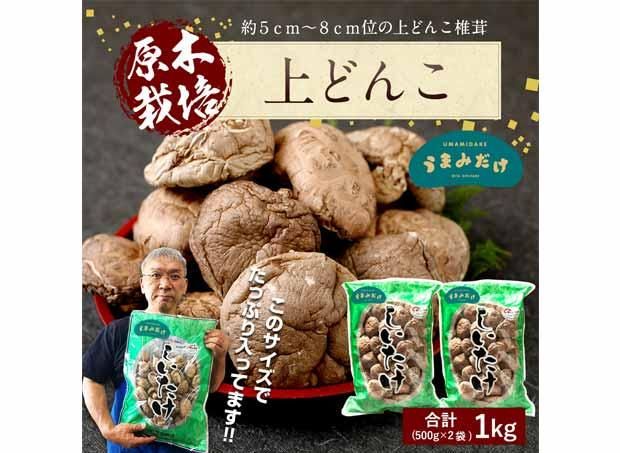 上どんこ 1kg（500g×2袋） - 大分県産乾しいたけの茂里商店