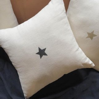 <img class='new_mark_img1' src='https://img.shop-pro.jp/img/new/icons8.gif' style='border:none;display:inline;margin:0px;padding:0px;width:auto;' />Florence　Bouvier　　coussin ecru etoile noire 