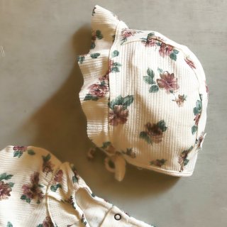 tocotovintage organic cotton  Flower print bonnet