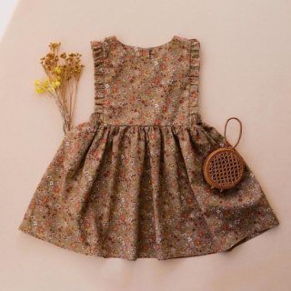<img class='new_mark_img1' src='https://img.shop-pro.jp/img/new/icons14.gif' style='border:none;display:inline;margin:0px;padding:0px;width:auto;' />ͽ3ͽ mustard floral Ruffle Pinfore Dress(sleeveless)