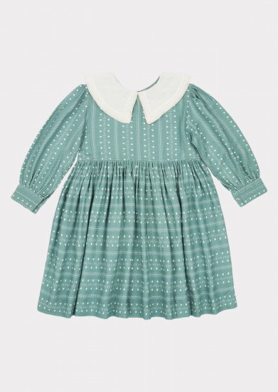 FINAL SALE!!! CARAMEL baby&child buzzard dress(teal dot) - SEN_TO_SENCE