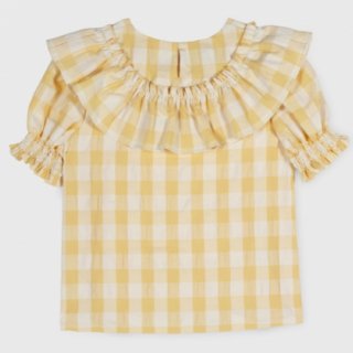 <img class='new_mark_img1' src='https://img.shop-pro.jp/img/new/icons14.gif' style='border:none;display:inline;margin:0px;padding:0px;width:auto;' />Vichy Ruffle blouse from Spain (yellow)