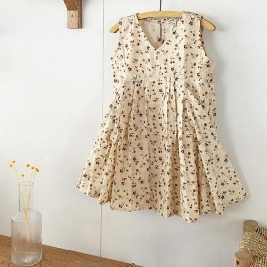 FINAL SALE 35% OFF!! CARAMEL Octopus Dress Woven Dress Ditsy