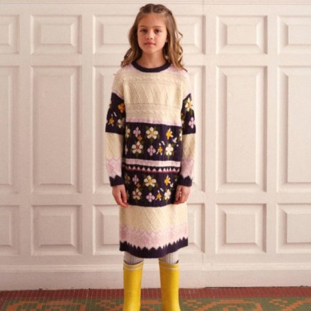 FINAL SALE!40% Fish &kids Patchwork Flower KNITTED DRESS