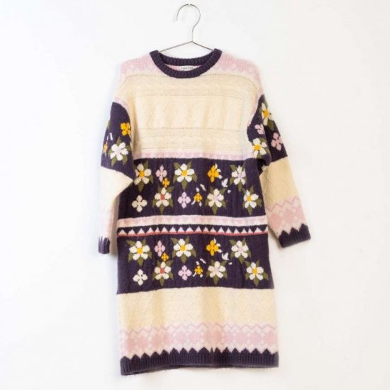 FINAL SALE!40% Fish &kids Patchwork Flower KNITTED DRESS