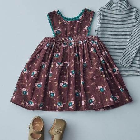 CARAMEL JUPITER BABY DRESS (brown whistle print)21AW - SEN_TO_SENCE