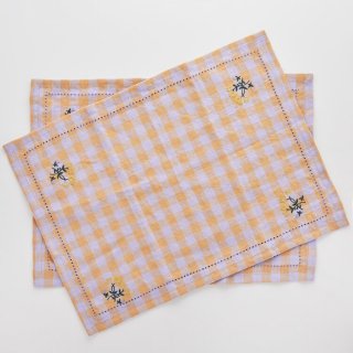 <img class='new_mark_img1' src='https://img.shop-pro.jp/img/new/icons14.gif' style='border:none;display:inline;margin:0px;padding:0px;width:auto;' />Projektityyny  gingham embroidered placemat/napkin (apricot&peach)