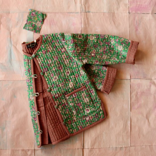 Bonjour diary Reversible quilted jacket ( small pink flower) - SEN_TO_SENCE