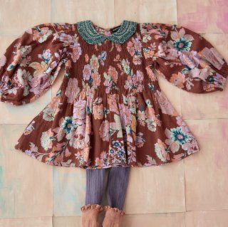<img class='new_mark_img1' src='https://img.shop-pro.jp/img/new/icons20.gif' style='border:none;display:inline;margin:0px;padding:0px;width:auto;' />SALE!!!Bonjour diary   Blouse with  embroidery collar   ( big brown flower) 