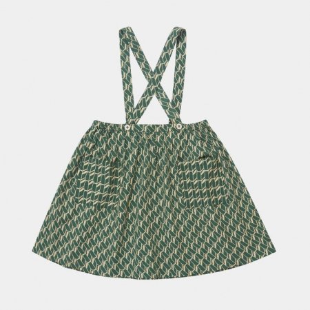 FINAL SALE!!!CARAMEL Aralia suspender Skirt (Emerald Geo print