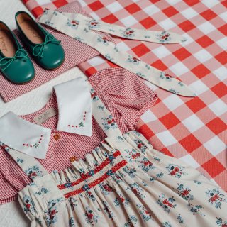 <img class='new_mark_img1' src='https://img.shop-pro.jp/img/new/icons20.gif' style='border:none;display:inline;margin:0px;padding:0px;width:auto;' />SALE！Red  gingham embroidary collar blouse FROM SPAIN 