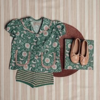 <img class='new_mark_img1' src='https://img.shop-pro.jp/img/new/icons14.gif' style='border:none;display:inline;margin:0px;padding:0px;width:auto;' />Wood   green blouse  with lapels FROM SPAIN  (ٸȯ