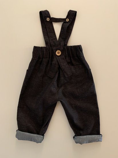 HELLO LUPO DALSTON Trousers with suspender from Italy (black Denim 