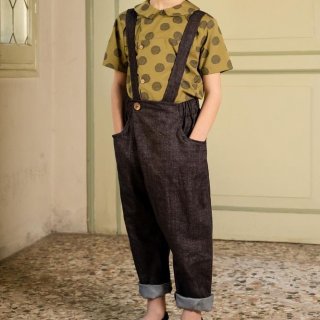 <img class='new_mark_img1' src='https://img.shop-pro.jp/img/new/icons14.gif' style='border:none;display:inline;margin:0px;padding:0px;width:auto;' />HELLO LUPO DALSTON Trousers with suspender  from Italy (black Denim)