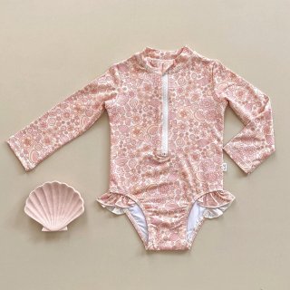 入荷！Rashgaurd Swimsuit  ruffle (Retro Seashell)　From Australia
