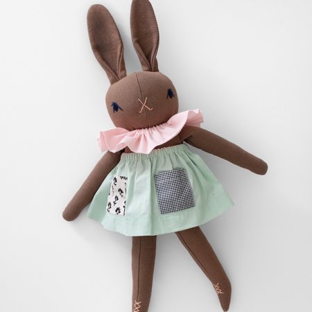 PDC MEDIUM rabbit MAEVE (brown) mint/pink - SEN_TO_SENCE