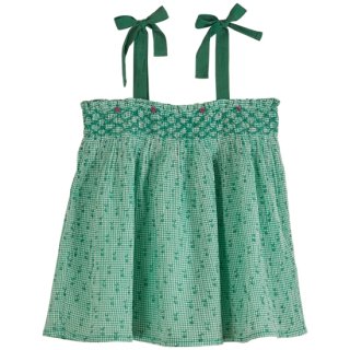 <img class='new_mark_img1' src='https://img.shop-pro.jp/img/new/icons14.gif' style='border:none;display:inline;margin:0px;padding:0px;width:auto;' />EMILE ET IDA Green Gingam  Ribbon strape blouse(lilac embroidary)