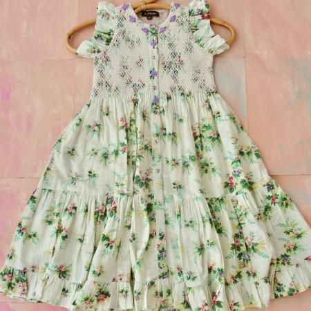 Bonjour diary Ibiza Dress (tropical print)※2y~10y - SEN_TO_SENCE