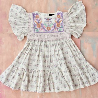 <img class='new_mark_img1' src='https://img.shop-pro.jp/img/new/icons14.gif' style='border:none;display:inline;margin:0px;padding:0px;width:auto;' />Bonjour diary   Rosalie dress with  new sleeves ( small pastel flower) 2y~10y