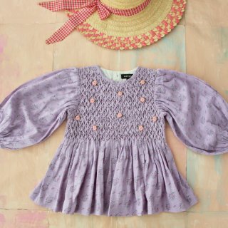<img class='new_mark_img1' src='https://img.shop-pro.jp/img/new/icons14.gif' style='border:none;display:inline;margin:0px;padding:0px;width:auto;' />Bonjour diary handsmock blouse( small pastel flower violet  )  2y~12y