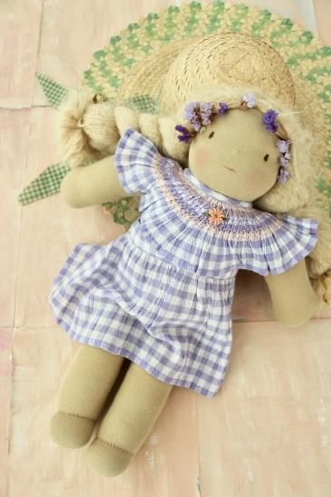 Bonjour diary Doll dress with panty (violet gingam