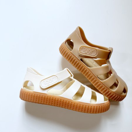 Igor Kids sandals NICO CARAMELO (TAUPE)(MARFI ivory)ベルクロタイプ