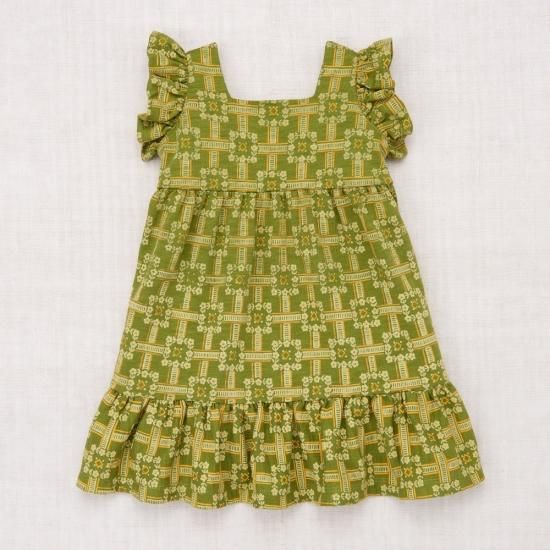 MISHA & PUFF Ruffle Sleeve Dress (Basil Railroad) - SEN_TO_SENCE