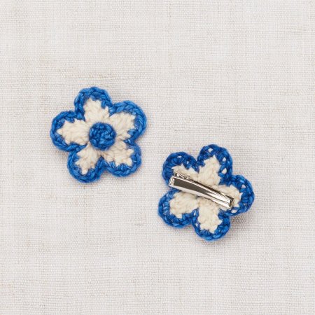 ☆MISHA & PUFF Medium Flower Clip Set (string blue) - SEN_TO_SENCE