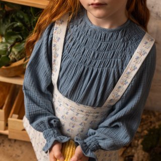 <img class='new_mark_img1' src='https://img.shop-pro.jp/img/new/icons14.gif' style='border:none;display:inline;margin:0px;padding:0px;width:auto;' />LAST 1！！Bambulla smocked  blouse FROM SPAIN (smokeblue)