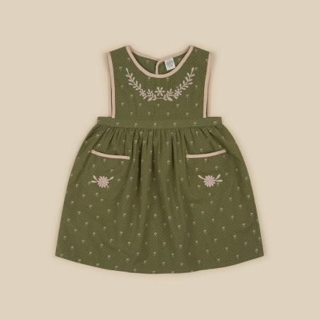 APOLINA BIBI PINI dress (valley calico f ern )※2y~11y - SEN_TO_SENCE