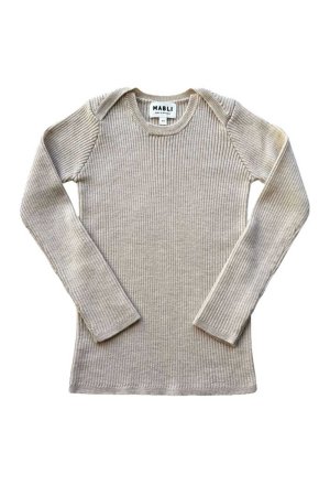 SALE!!MABLI Sylfaen Skinny Rib Wool Top (ALMOND) - SEN_TO_SENCE