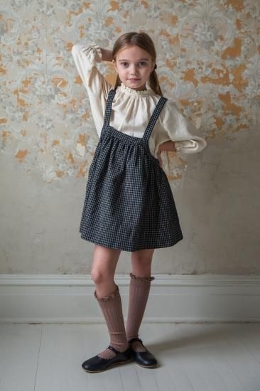 soor ploom eloise pinfore コーデュロイスカート　赤茶 FINAL SALE 40% OFF!!! SOORPLOOM Eloise pinfore ( Grid black