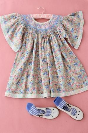 Bonjour diary Butterfly Dress (Blue garden)※2y~12y - SEN_TO_SENCE