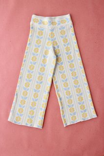 <img class='new_mark_img1' src='https://img.shop-pro.jp/img/new/icons14.gif' style='border:none;display:inline;margin:0px;padding:0px;width:auto;' />LAST 1！！ Bonjour diary organic cotton Knited Trousers   Floral jacquard (Ciel jaune  ) ※ 4y~12y