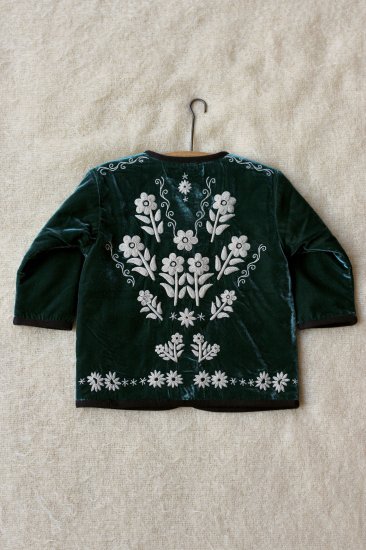 ☆Bonjour diary JACKET ENGLISH green velvet - SEN_TO_SENCE